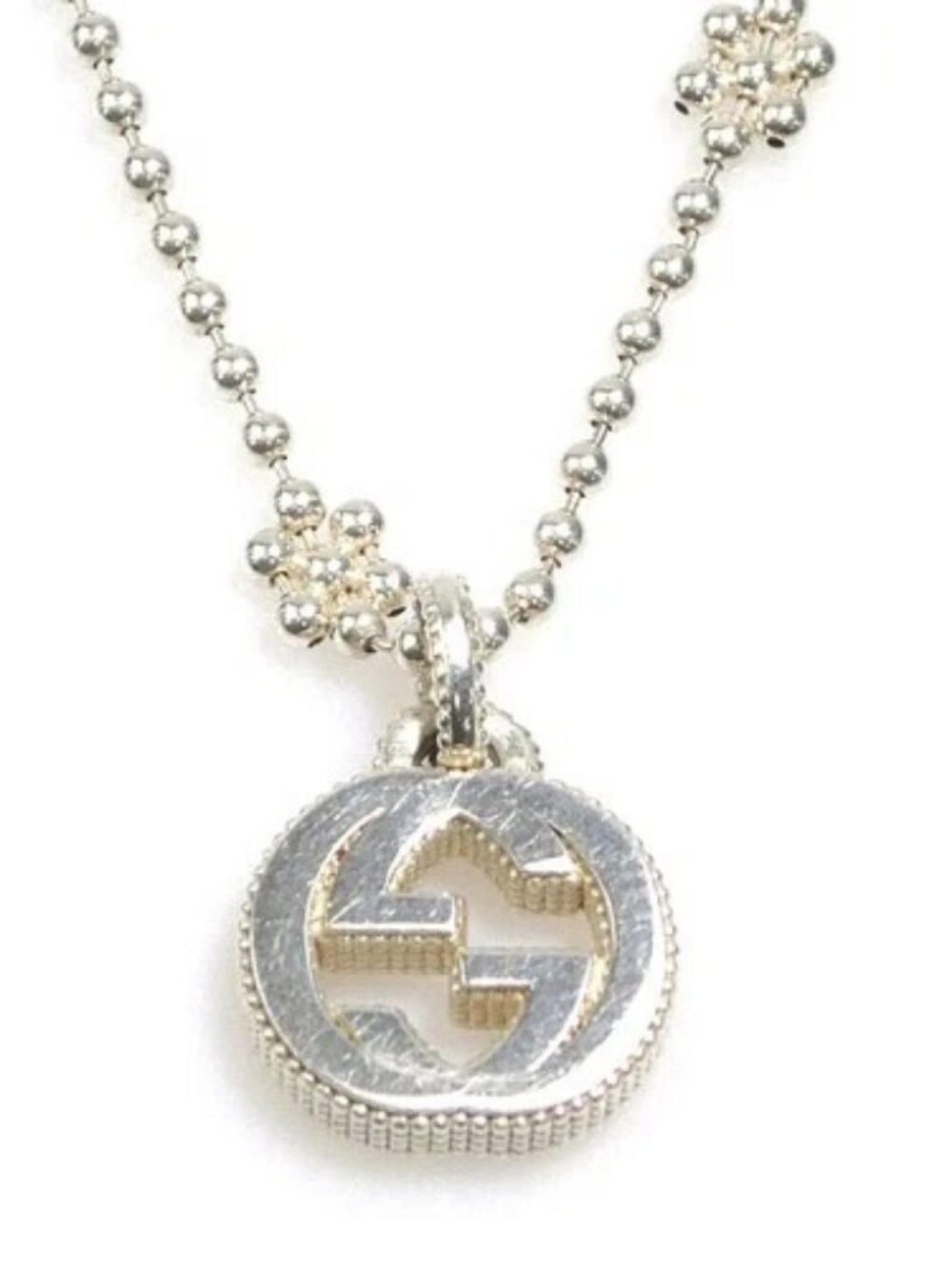 Auth GUCCI Interlocking G Necklace Silver 925 - e61170a